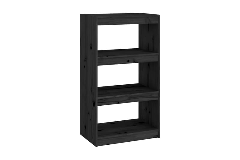 Bokhylla/rumsavdelare svart 60x30x103,5 cm massiv furu - Svart - Förvaring - Hylla - Bokhylla