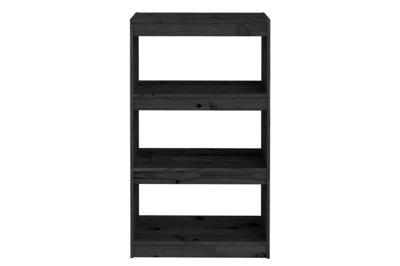 Bokhylla/rumsavdelare svart 60x30x103,5 cm massiv furu - Svart - Förvaring - Hylla - Bokhylla