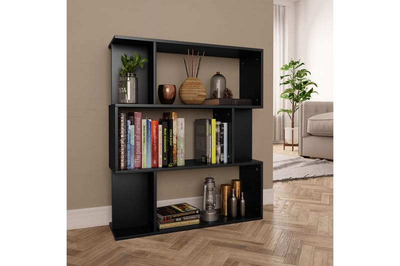 Bokhylla/Rumsavdelare svart 80x24x96 cm spånskiva - Svart - Förvaring - Hylla - Bokhylla