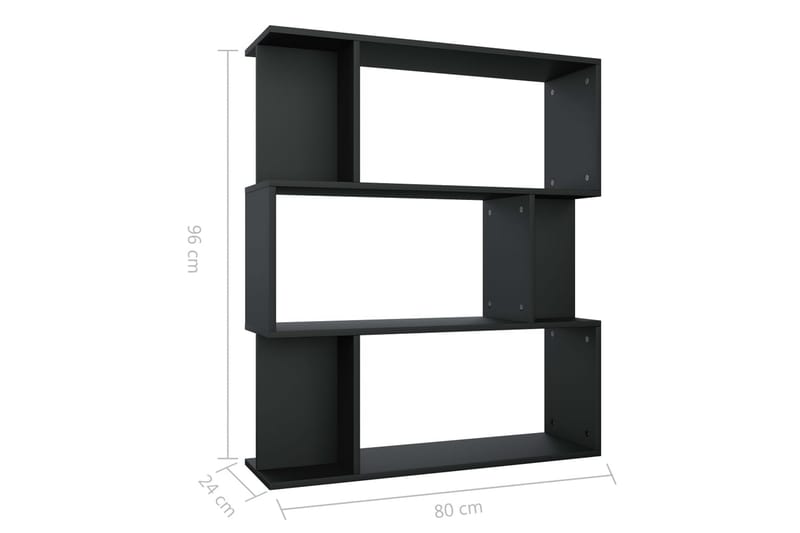 Bokhylla/Rumsavdelare svart 80x24x96 cm spånskiva - Svart - Förvaring - Hylla - Bokhylla