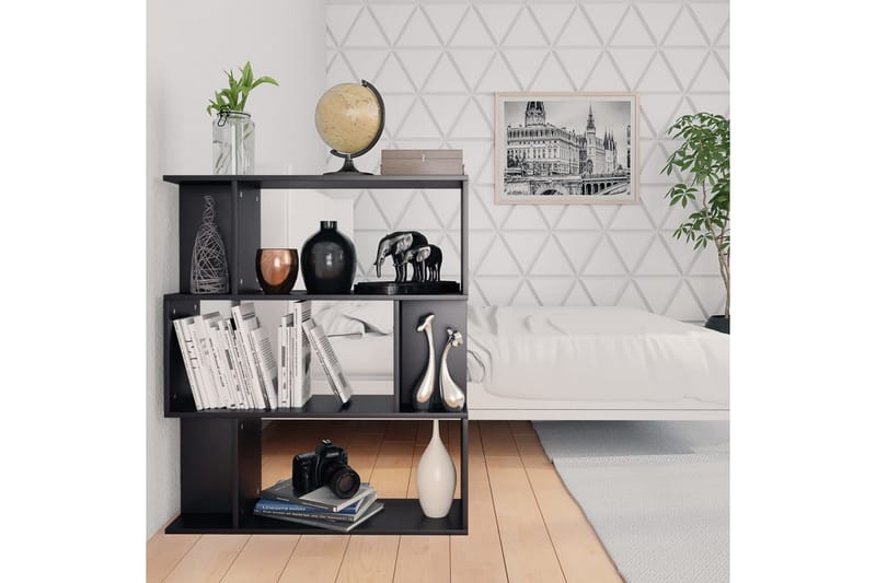 Bokhylla/Rumsavdelare svart 80x24x96 cm spånskiva - Svart - Förvaring - Hylla - Bokhylla