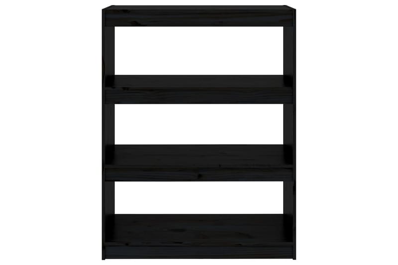 Bokhylla/rumsavdelare svart 80x30x103,5 cm massiv furu - Svart - Förvaring - Hylla - Bokhylla