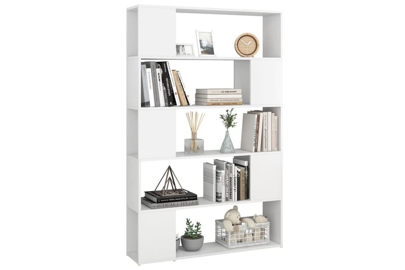 Bokhylla/rumsavdelare vit 100x24x155 cm spånskiva - Vit - Förvaring - Hylla - Bokhylla
