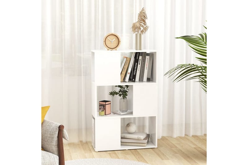 Bokhylla/Rumsavdelare vit 60x24x94 cm spånskiva - Vit - Förvaring - Hylla - Bokhylla