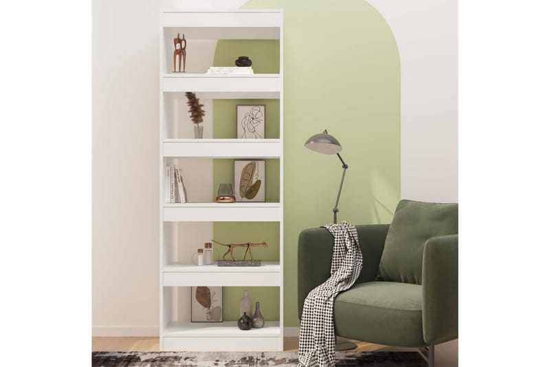 Bokhylla/Rumsavdelare vit 60x30x166 cm spånskiva - Vit - Förvaring - Hylla - Bokhylla