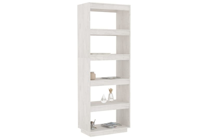 Bokhylla/rumsavdelare vit 60x35x167 cm massiv furu - Vit - Förvaring - Hylla - Bokhylla