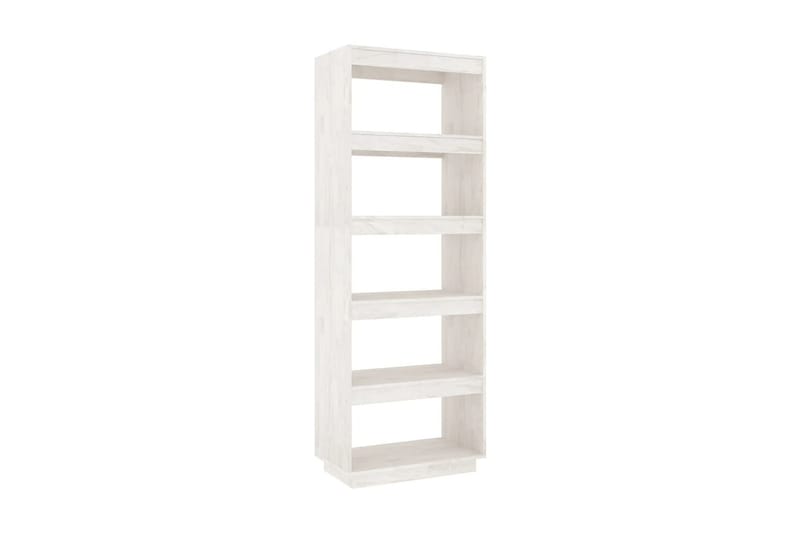 Bokhylla/rumsavdelare vit 60x35x167 cm massiv furu - Vit - Förvaring - Hylla - Bokhylla