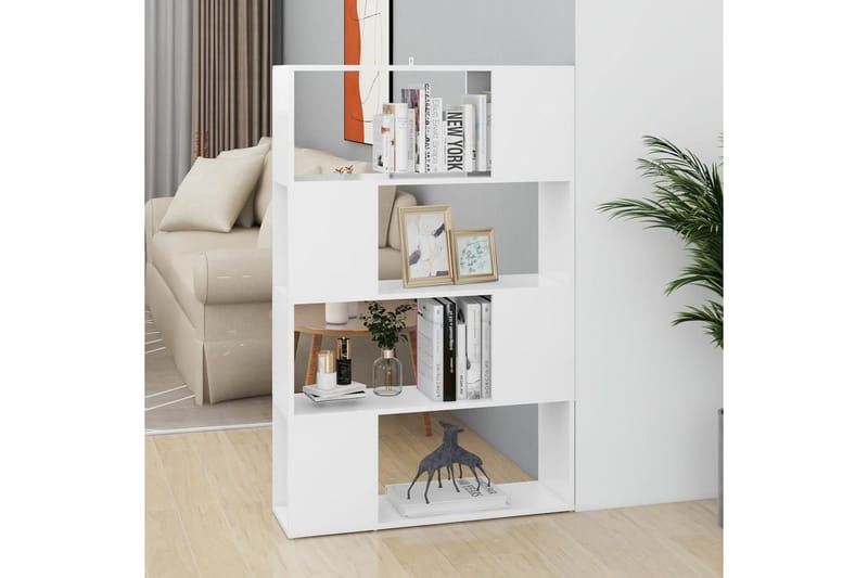Bokhylla/Rumsavdelare vit 80x24x124,5 cm spånskiva - Vit - Förvaring - Hylla - Bokhylla