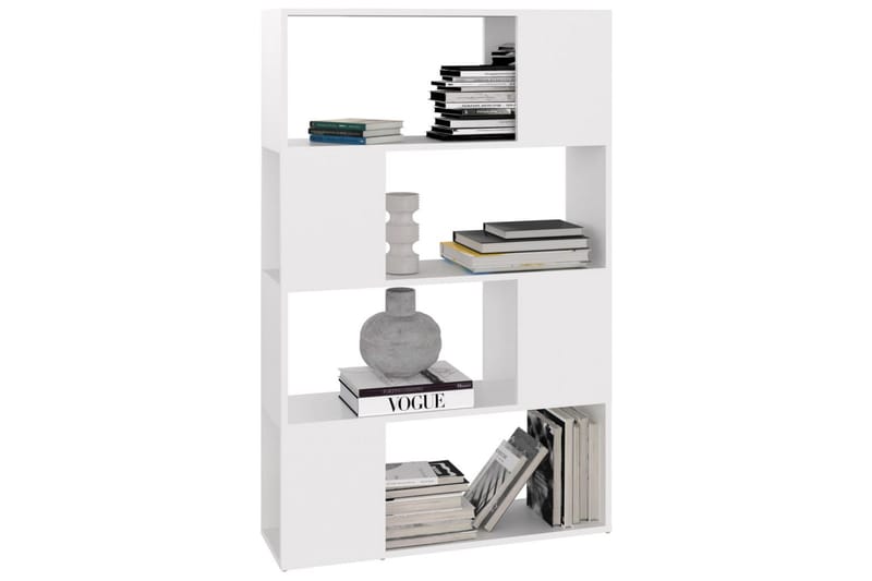 Bokhylla/Rumsavdelare vit 80x24x124,5 cm spånskiva - Vit - Förvaring - Hylla - Bokhylla