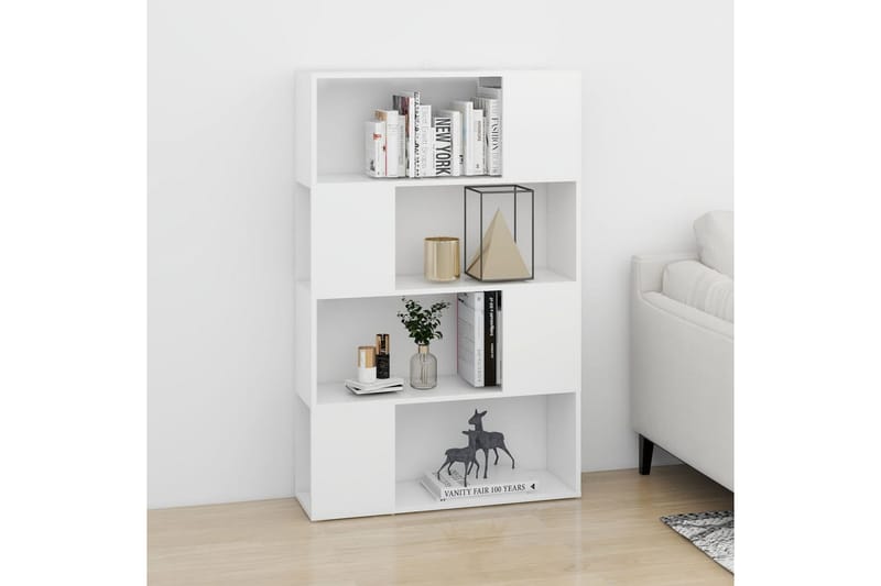 Bokhylla/Rumsavdelare vit 80x24x124,5 cm spånskiva - Vit - Förvaring - Hylla - Bokhylla