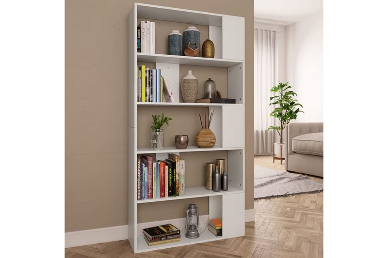 Bokhylla/Rumsavdelare vit 80x24x159 cm spånskiva - Vit - Förvaring - Hylla - Bokhylla