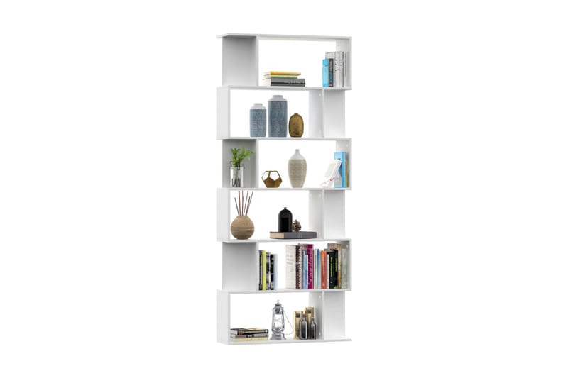 Bokhylla/Rumsavdelare vit 80x24x192 cm spånskiva - Vit - Förvaring - Hylla - Bokhylla