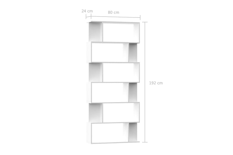 Bokhylla/Rumsavdelare vit 80x24x192 cm spånskiva - Vit - Förvaring - Hylla - Bokhylla