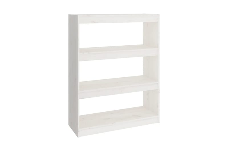 Bokhylla/rumsavdelare vit 80x30x103,5 cm massiv furu - Vit - Förvaring - Hylla - Bokhylla