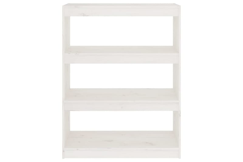 Bokhylla/rumsavdelare vit 80x30x103,5 cm massiv furu - Vit - Förvaring - Hylla - Bokhylla