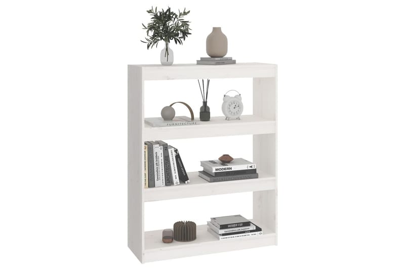 Bokhylla/rumsavdelare vit 80x30x103,5 cm massiv furu - Vit - Förvaring - Hylla - Bokhylla
