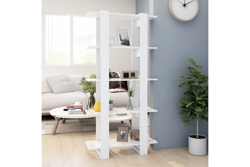Bokhylla/Rumsavdelare vit 80x30x160 cm spånskiva - Vit - Förvaring - Hylla - Bokhylla