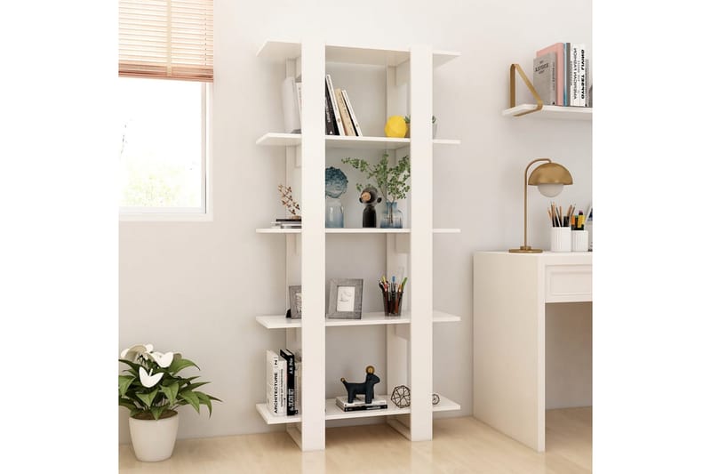 Bokhylla/Rumsavdelare vit 80x30x160 cm spånskiva - Vit - Förvaring - Hylla - Bokhylla
