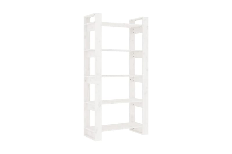 Bokhylla/rumsavdelare vit 80x35x160 cm massiv furu - Vit - Förvaring - Hylla - Bokhylla