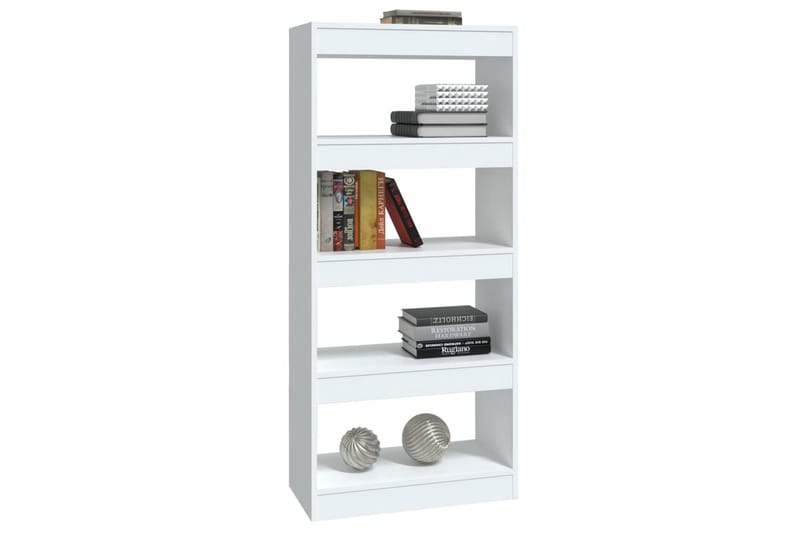 Bokhylla/Rumsavdelare vit högglans 60x30x135 cm konstruerat - Vit - Förvaring - Hylla - Bokhylla