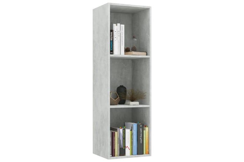 Bokhylla/TV-bänk betonggrå 36x30x114 cm spånskiva - Grå - Förvaring - Hylla - Bokhylla