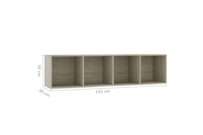 Bokhylla/TV-bänk sonoma-ek 143x30x36 cm - Brun - Förvaring - Hylla - Bokhylla