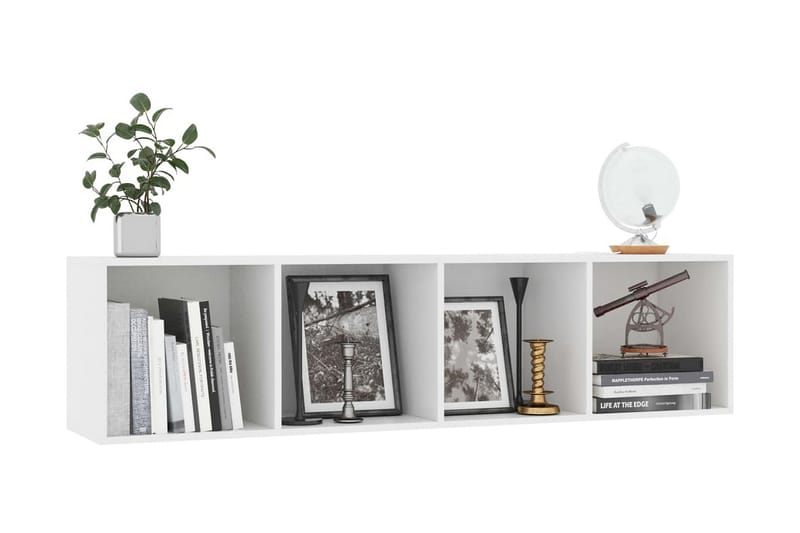 Bokhylla/TV-bänk vit 143x30x36 cm - Vit - Förvaring - Hylla - Bokhylla