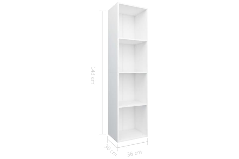Bokhylla/TV-bänk vit 36x30x143 cm spånskiva - Vit - Förvaring - Hylla - Bokhylla