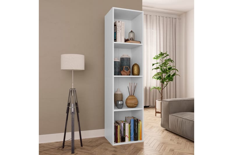 Bokhylla/TV-bänk vit 36x30x143 cm spånskiva - Vit - Förvaring - Hylla - Bokhylla