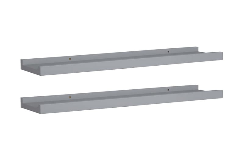 Tavellist 2 st grå 60x9x3 cm MDF - Grå - Förvaring - Hylla - Bokhylla - Boklist