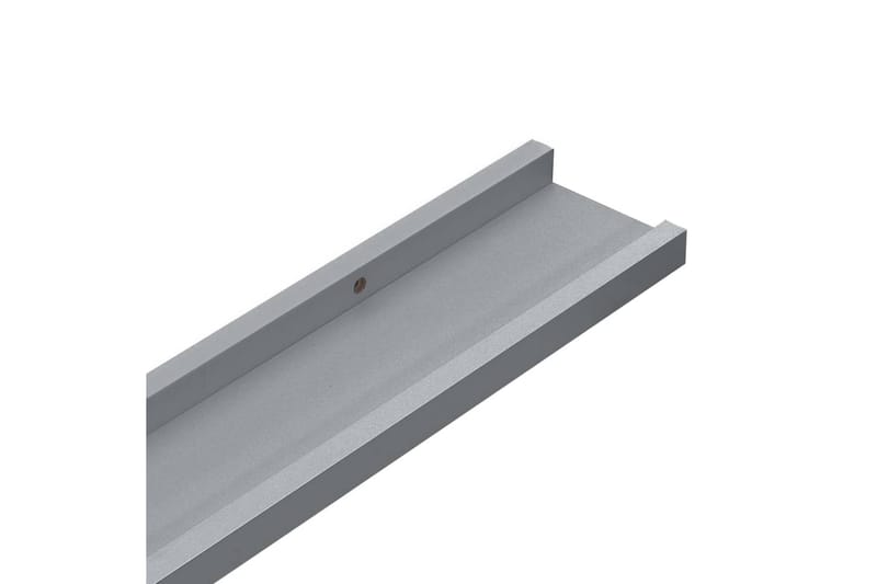 Tavellist 2 st grå 80x9x3 cm MDF - Grå - Förvaring - Hylla - Bokhylla - Boklist
