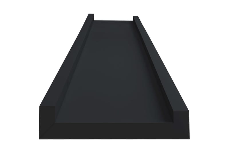 Tavellist 2 st svart 80x9x3 cm MDF - Svart - Förvaring - Hylla - Bokhylla - Boklist
