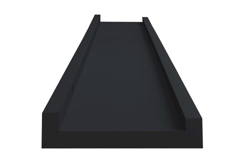 Tavellist 2 st svart 80x9x3 cm MDF - Svart - Tavelhylla & tavellist - Boklist