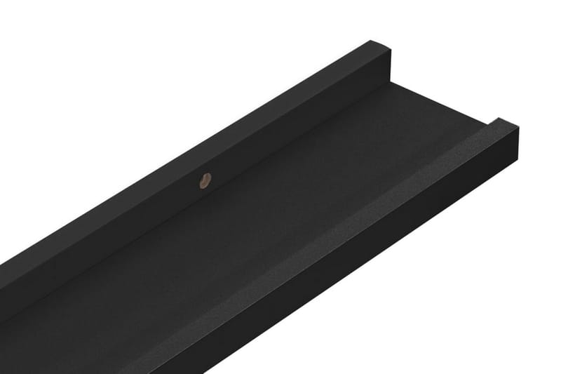Tavellist 2 st svart 80x9x3 cm MDF - Svart - Förvaring - Hylla - Bokhylla - Boklist