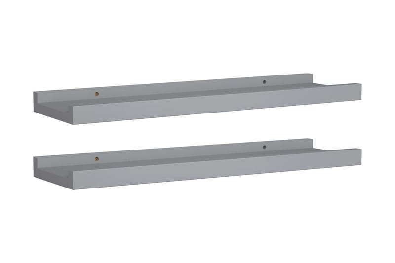 Tavellister 2 st grå 40x9x3 cm MDF - Grå - Förvaring - Hylla - Bokhylla - Boklist