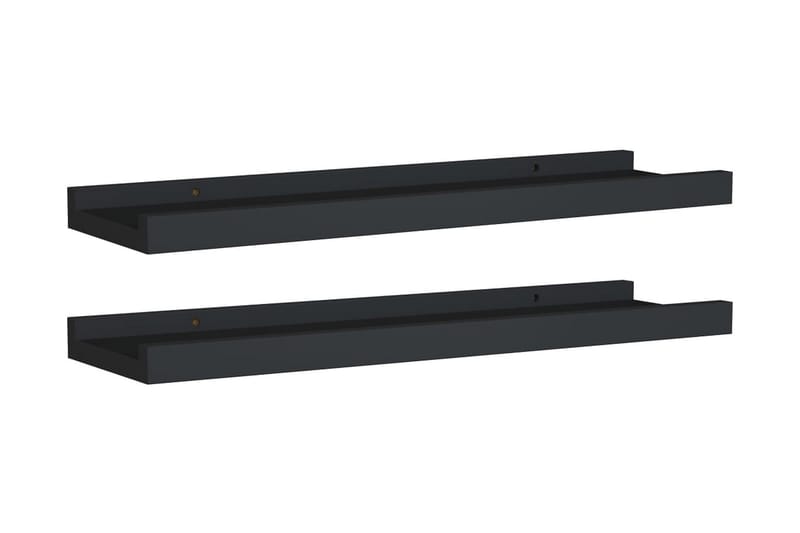 Tavellister 2 st svart 40x9x3 cm MDF - Svart - Förvaring - Hylla - Bokhylla - Boklist