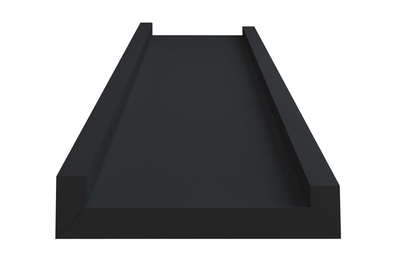 Tavellister 2 st svart 40x9x3 cm MDF - Svart - Tavelhylla & tavellist - Boklist