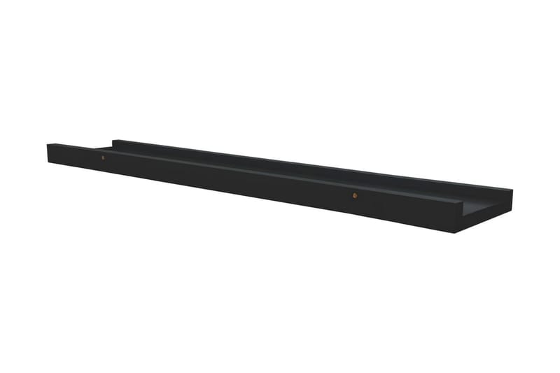 Tavellister 2 st svart 60x9x3 cm MDF - Svart - Förvaring - Hylla - Bokhylla - Boklist