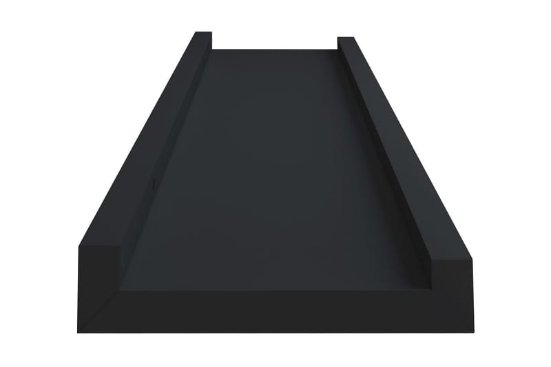 Tavellister 2 st svart 60x9x3 cm MDF - Svart - Förvaring - Hylla - Bokhylla - Boklist