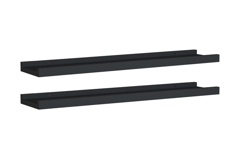 Tavellister 2 st svart 60x9x3 cm MDF - Svart - Förvaring - Hylla - Bokhylla - Boklist