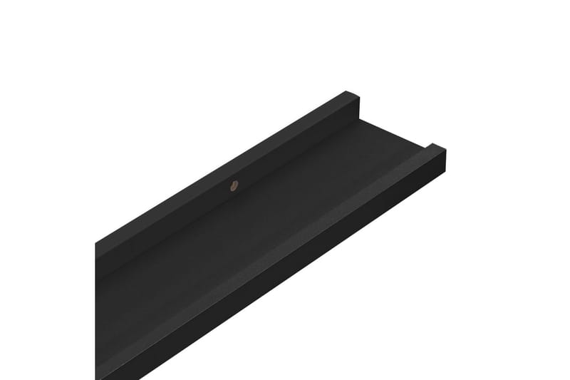 Tavellister 2 st svart 60x9x3 cm MDF - Svart - Förvaring - Hylla - Bokhylla - Boklist
