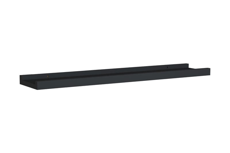 Tavellister 2 st svart 60x9x3 cm MDF - Svart - Förvaring - Hylla - Bokhylla - Boklist