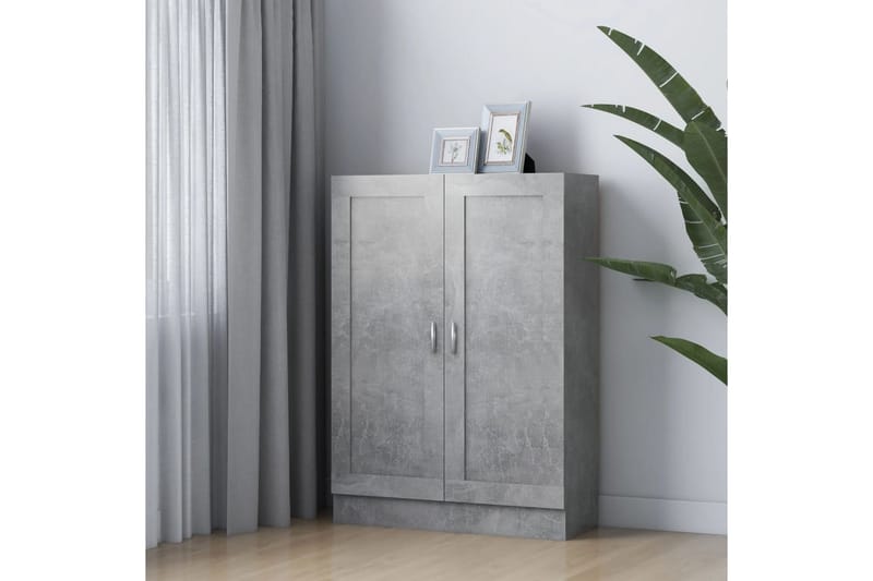 Bokskåp betonggrå 82,5x30,5x115 cm spånskiva - Grå - Förvaring - Hylla - Bokhylla