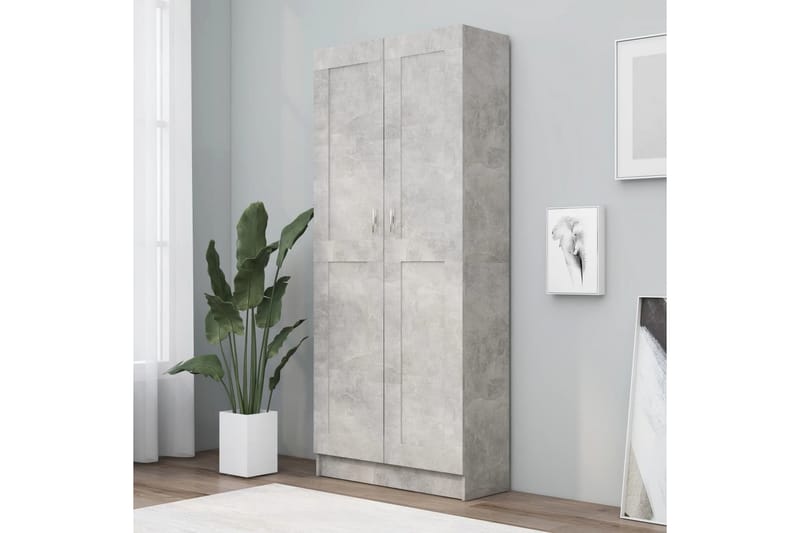 Bokskåp betonggrå 82,5x30,5x185,5 cm spånskiva - Grå - Förvaring - Hylla - Bokhylla