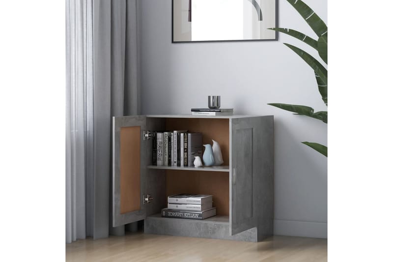 Bokskåp betonggrå 82,5x30,5x80 cm spånskiva - Grå - Förvaring - Hylla - Bokhylla