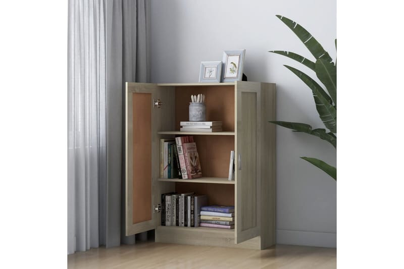 Bokskåp sonoma-ek 82,5x30,5x115 cm spånskiva - Brun - Förvaring - Hylla - Bokhylla