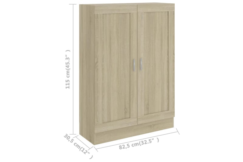 Bokskåp sonoma-ek 82,5x30,5x115 cm spånskiva - Brun - Förvaring - Hylla - Bokhylla