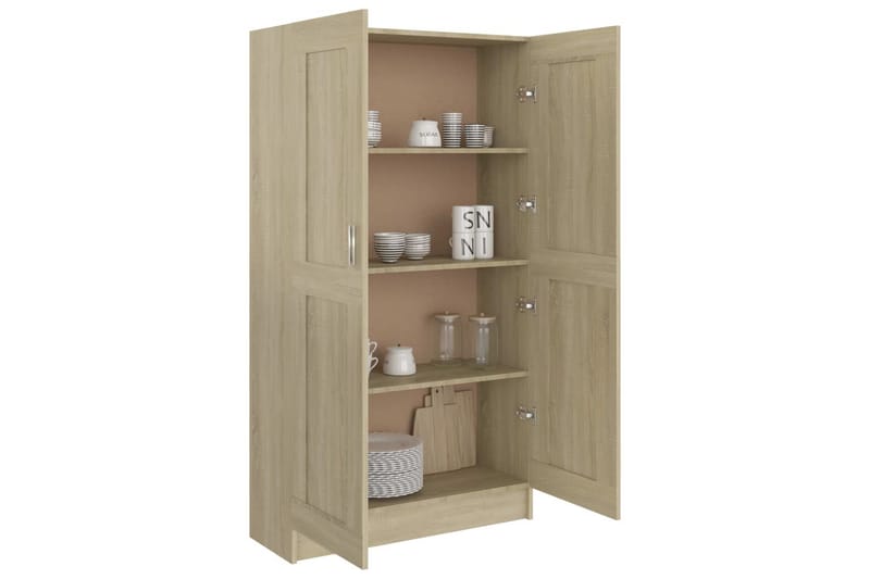 Bokskåp sonoma-ek 82,5x30,5x150 cm spånskiva - Brun - Förvaring - Hylla - Bokhylla