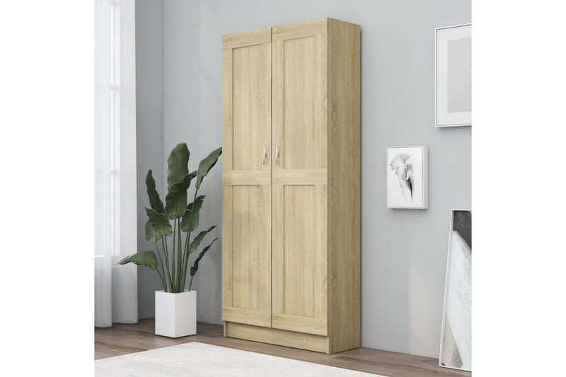 Bokskåp sonoma-ek 82,5x30,5x185,5 cm spånskiva - Brun - Förvaring - Hylla - Bokhylla