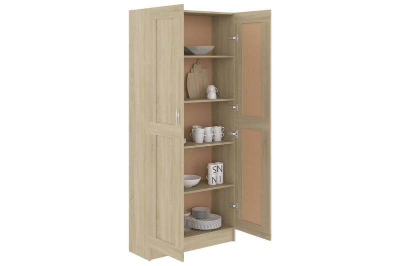 Bokskåp sonoma-ek 82,5x30,5x185,5 cm spånskiva - Brun - Förvaring - Hylla - Bokhylla